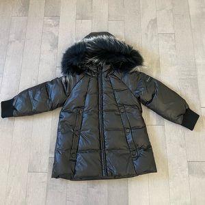 Pramie Girl Puffer Fur Coat Black Size 4 NWT